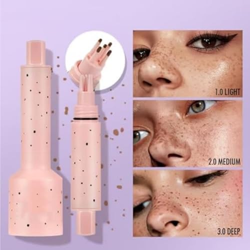 Freckle Stamp, 5-Point Freckle Stamp, Freckles Pen, Faux Freckle Foundation Sitck, Natural-Looking Long-Lasting Beauty Freckles Marker (#1-LIGHT)