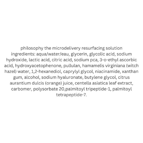 philosophy microdelivery resurfacing solution - with 4% ahas, cica & vitamin C - reduces the appearances of fine lines & pores - 5 fl oz