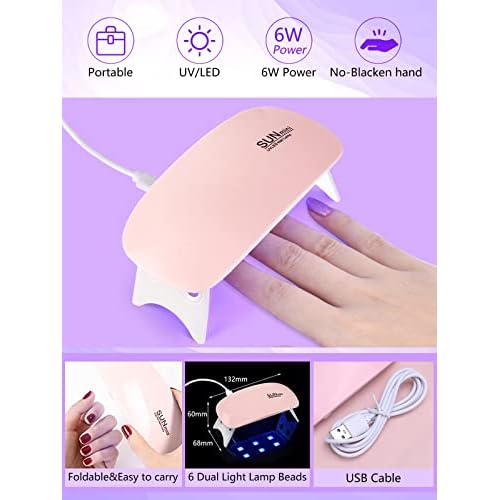 Quaferen Professional Acrylic Nail Kit for Beginners - 42 Colors Glitter Powder, Liquid, UV Light, Drill, Practice Finger Nail Bag Organizer Case