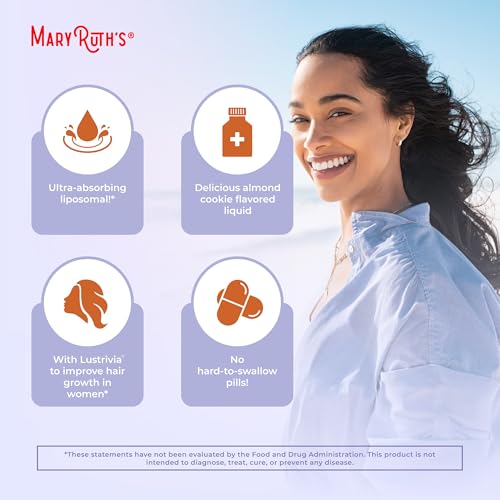 MaryRuth Organics Women's Hair Growth MAX Liposomal | with Lustriva¢ç + Biotin 10000mcg + Pumpkin Seed Oil | Thicker Hair | Hair Care | Wrinkles, Fine Lines, Skin Care | Ages 18+ | 15.22 Fl Oz