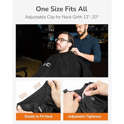 ULG Professional Hair Cutting Cape with Neck Duster Brush Waterproof Extra Large Size Salon Barber Cape Haircut Cape for Men