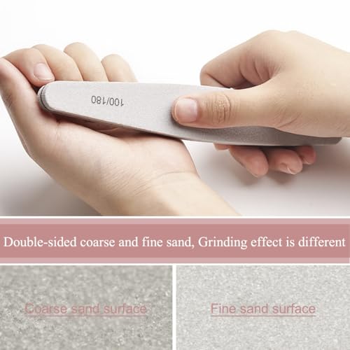 6pcs Nail File Nail Buffers for Natural Nails, Emery Boards for Nails, Nail Buffer and Shine Kit Nail Filer, Nail Buffer Block 100/180 Grit Nail Files Fingernail Files