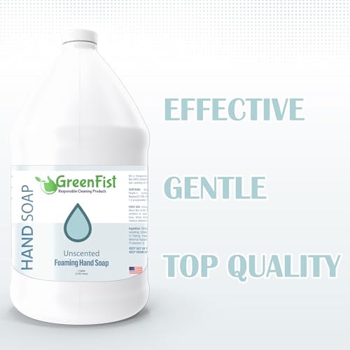 GreenFist Foaming Hand Soap Refills Unscented Jug Foam Refill Made in USA, 128 ounce (1 Gallon)