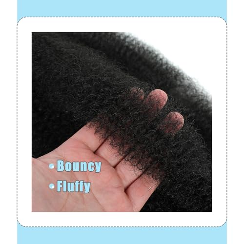 Afro Twist Hair Pre Separated Springy Afro Twist Hair Pre stretched Wrapping Hair for Soft Locs Afro Spring Twist Hair Marley Twist Braiding Hair Extensions (8 Inch (Pack of 3),1B)