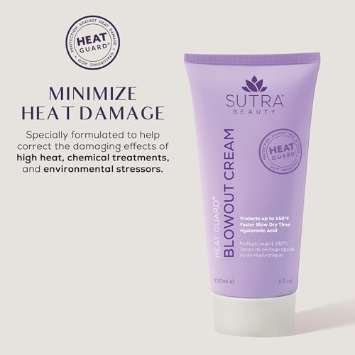 SUTRA Heat Guard Blowout Cream ? Hyaluronic Acid Heat Protectant up to 450?¡ÆF ? Lightweight Frizz?Control & Moisture for Smooth, Voluminous Blowouts ? Sulfate?, Paraben? & Phthalate?Free