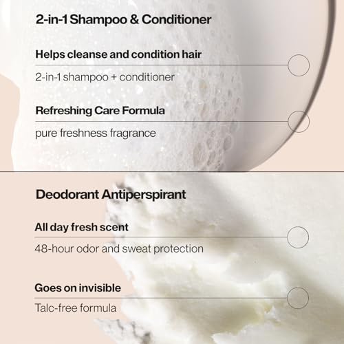 Suave+ Men¡¯s 2-in-1 Shampoo and Conditioner, Ocean Charge + Antiperspirant Deodorant for Men, Ocean Charge, 48H Sweat & Odor Protection (2 Piece Set)