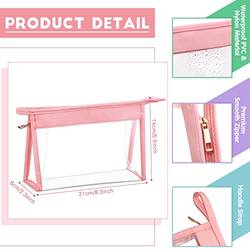 Chunful 10 Pieces Clear Makeup Bags Cosmetic Storage Bags PVC Zipper Pouches Travel Waterproof Clear Cosmetic Pouch for Women Organizing Toiletries Traveling Bathroom