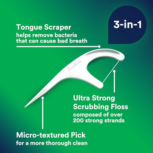 DenTek Triple Clean Advanced Clean Floss Picks, No Break & No Shred Floss, 150 Count, (Packaging May Vary)