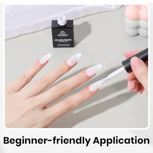 beetles 10ML White Gel Polish - 1pc Pure White Gel Polish French Nail Art Manicure Salon DIY Design at Home Soak Off UV Gel Nails