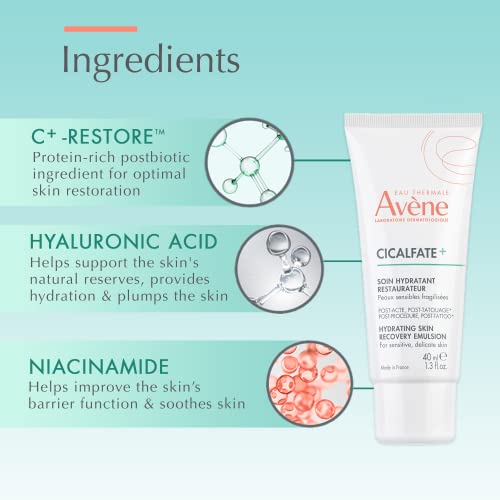 Av?ne Cicalfate+ Hydrating Skin Recovery Emulsion for post-procedure & post-tattoo, helps restore skin barrier, 24hr hydration, 1.3 Fl Oz