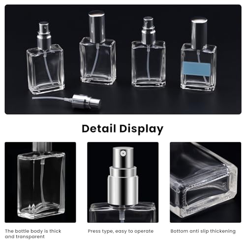 30 Pack 15 ML Glass Perfume Bottles Clear Portable Perfume Spray Bottle Empty Perfume Container Travel Refillable Mini Fine Mist Sprayer Atomizer (80 Pcs Labels, 10 Funnels, 10 Dropper, 10 Dispenser)
