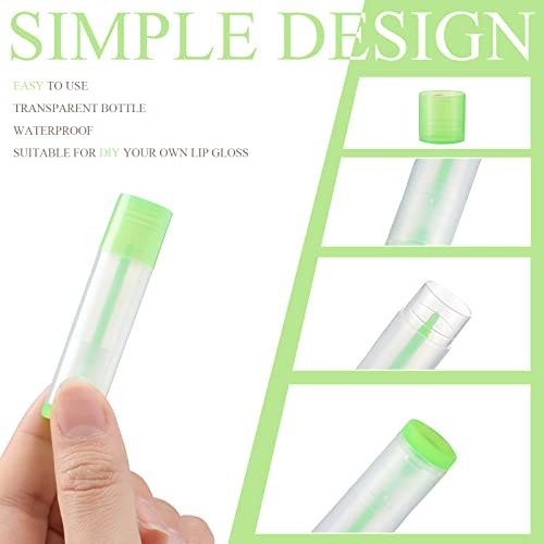 Sumind 300 Pieces Colorful Lip Balm Empty Container 5 ml Refillable Rotatable Clear Tubes Plastic Gloss Lipstick Lip Balm Tubes Holder for DIY Cosmetic Gifts, 6 Colors