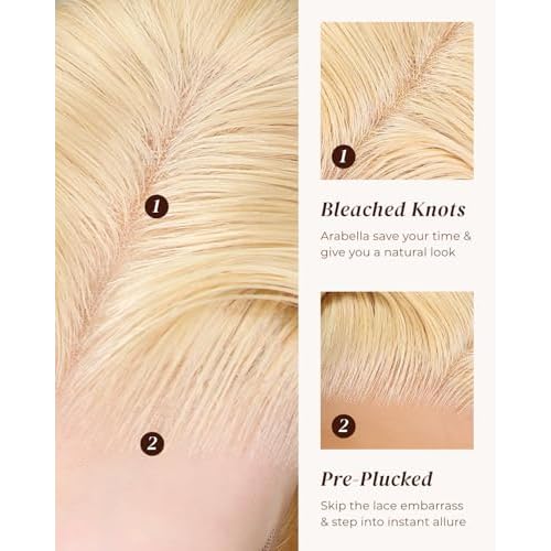Arabella 613 Lace Front Wig Human Hair 13x4 Blonde Lace Front Wigs Human Hair 210% Density Body Wave 613 Frontal Wig Pre Plucked With Baby Hair (22inch, 613 13X4 body wave wig)