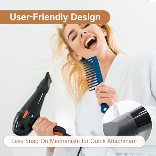 2PCS Hair Dryer Attachment Universal Black Plastic Blower Nozzle Replacement Styling Tool for Home Use or Professional Salon Hairdressing Blow Outer Diameter 4.2cm to 4.6cm