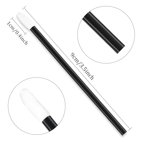 Chanaco 700Pcs Lip Wands Applicators Disposable Black Lip Brushes for Lipstick Lip Gloss Testers Wands Lint Applicator Makeup Beauty Tools for Women