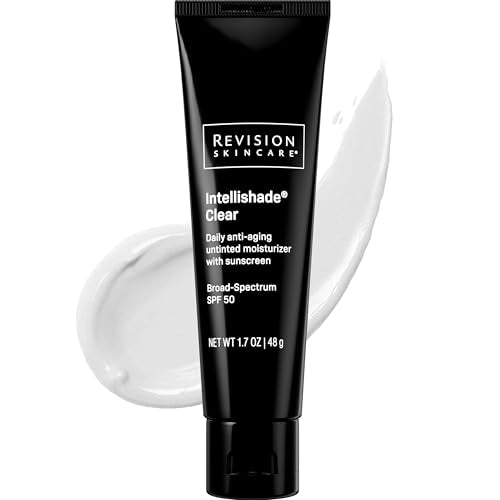 Revision Skincare Intellishade¢ç Clear SPF 50, Anti-Aging Sunscreen for Face, Oil-Free Daily Moisturizer with SPF, Peptides & Vitamin C, Invisible Hydrating Broad-Spectrum Sunscreen, 1.7 oz