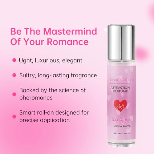 2PCS Pheromone Perfume for Women, Long Lasting Women's Cologne Travel Size, Pheromone Perfumes Attract Men, Roller Ball Design, Portable and Fruity