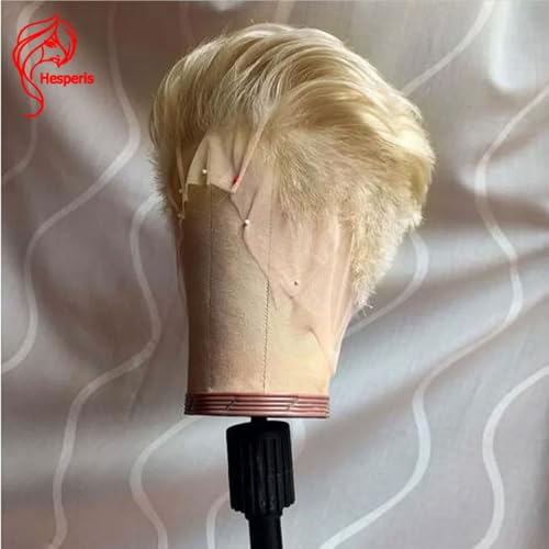 Hesperis Shaved Boy Cut 613 Blonde Human Hair Wig Brazilian Remy Men Wigs Short Cut Full Lace Human HairWigs Pre Plucked For Men