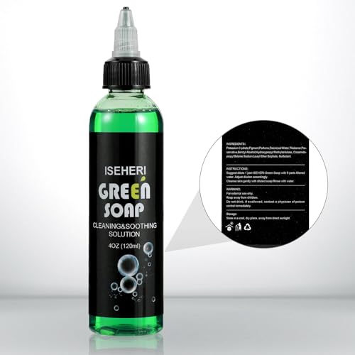 Ultra Concentrated Green Tattoo Soap 4OZ with Foaming Bottle 120ml, Tattoo Soap Tattoo Supplies for Tattoos Piercings, Clean Skin Equipment