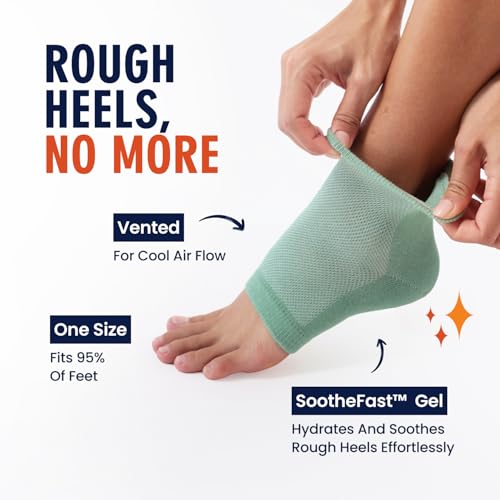 Dr. Frederick's Original Moisturizing Heel Socks for Dry Cracked Heels Treatment - 6 Pairs - Infused with Naturally Nourishing Oils and Butters - Stocking Stuffers for Adults - Power Pack