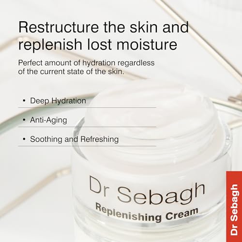 Dr Sebagh Replenishing Cream (1.7 fl oz) - Repairing & Hydrating Moisturizer - Facial Moisturizer for Dry Skin - Vitamin E, Retinol & Collagen Cream for Face - Soothes & Restores Radiance