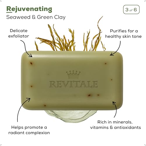 REVITALE Natural Cleansing Soap Bars Set ? 6 x 100g ? Daily Hand, Face & Body Wash, Shower Soap & Skincare Gift Set