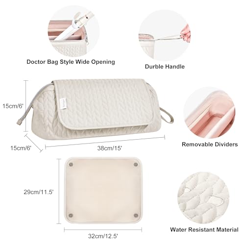 Hair Tools Travel Bag Karsyon Heat Resistant Mat Case Hot Tools Straightener, Curling Iron,Hair Dryers,Haircare Accessories Travel Essentials for Women 2 in 1 Organizer Bags(Beige)