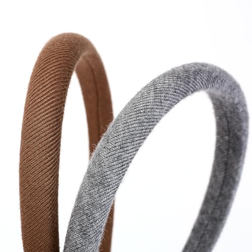 5 Pcs Padded Headbands for Women 0.7" Fashion Headbands Solid Headband with Sponge Fabric Hair Band Set Puffy Headbands Hair Accessories for Women Girls (5-PACK B, One Size)