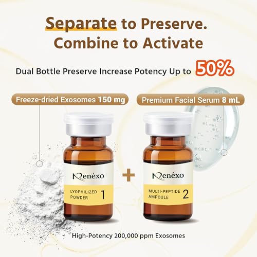 Stem Cell Exosomes for Skin, Anti-Aging Face Ampoule Serum with Hyaluronic Acid | Rejuvenation, Hydrating, Firming Skincare | 1 Set (8ml + 150mg)