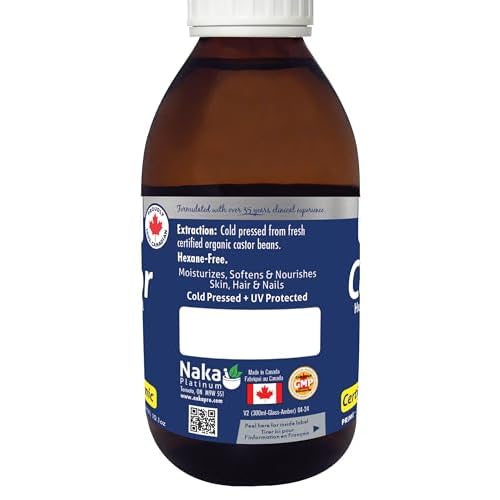 300ml (10oz) glass bottle ORGANIC CASTOR Oil, Expeller Pressed, Moisturizes, Softens and Nourishes Skin, Hair and Nails (300ml) (300ml)