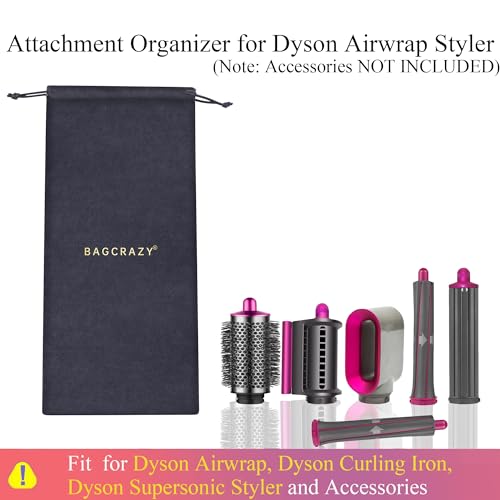 Pu Leather Travel Case Compatible with Dyson Airwrap Styler/Shark Flexstyle, Portable Carrying Case for Dyson Supersonic Hair Dryer, Shockproof Protection Organizer Bag Travel Storage Bag, Black