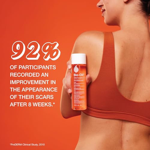 Bio-Oil Skincare Body Oil Serum, Face and Body Moisturizer with Vitamin E & A, for Scars, Stretch Marks, Sensitive Skin, All Skin Types, Dermatologist Recommended, Non-Comedogenic, 6.7 Oz