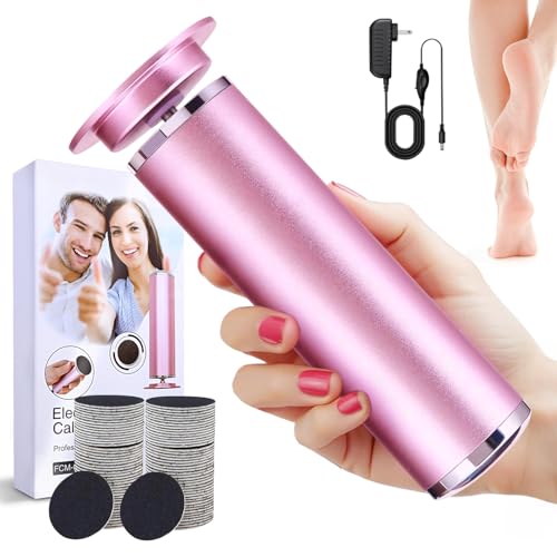 Dermave Electric Foot Callus Remover, 800RPM Electric Foot File Callus Remover for Feet with 60 pcs Sandpaper Discs, Stepless Speed Professional Foot Scrubber Pedicure Tools for Dead Skin and Calluses