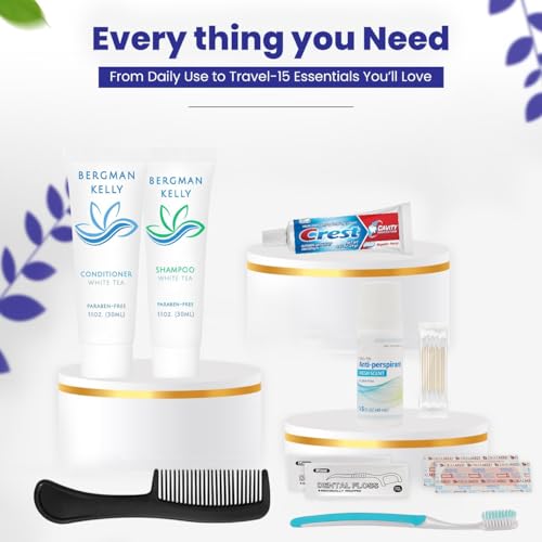 Trektote Travel Toiletry Kit For Men And Women ? 13 Piece Set of Travel Size Toiletries, TSA Compliant, Travel Essentials, Includes Shampoo And Conditioner, Body Wash, Oral Care, Toiletry Bag & More