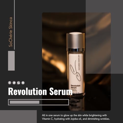 SoCh?rie Revolution Serum Protects From Sun Rays,Vitamin C, Hydration and Jojoba Oils, Instant Glow, Anti-Aging Power, Spot Reduction, Brightens Skin, Deep Hydration, Visible Glow