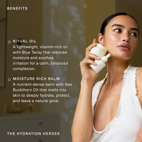 Oak Essentials Hydration Heroes Set | 2-Piece Moisturizing Kit with Blue Tansy Ritual Oil & Sea Buckthorn Moisture Rich Balm