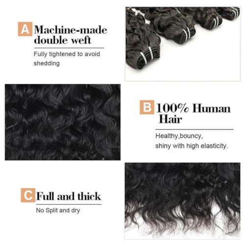 8A Human Hair Bundles 16 18 20 22 Inches Natural Wave 4 Bundles Human Hair 100% Unprocessed Brazilian Virgin Natural Wave Bundles Deals Human Hair Extensions