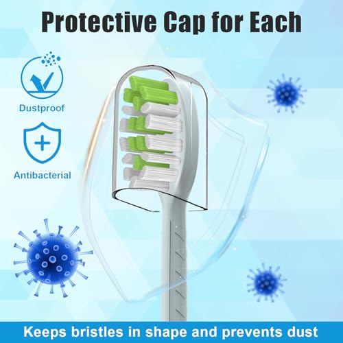 Replacement Toothbrush Heads for Philips One Series Sonicare Battery Toothbrush BH1022/07, 10 Count Replacement Toothbrush Heads with Cover Compatible with BH1022/07