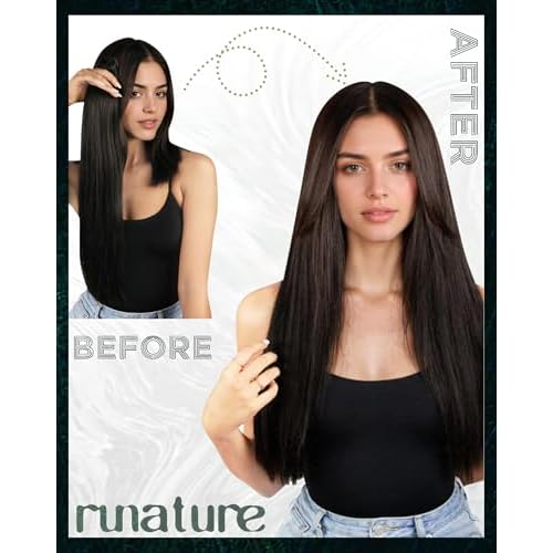 RUNATURE Tape in Hair Extensions Human Hair Jet Black, 30 Inch Tape in Extensions for Women, Long Straight Hair Extension Tape ins, Natural Looking,Thick Ends #1 50g 20pcs