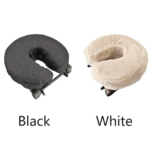 ZMDREAM Pack of 75 Headrest Covers Fitted Disposable Massage Face Rest Cradle Covers White & Black