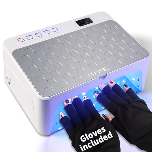 Cordless UV Led Nail Lamp,Large Size Gel Nail Light Professional,UV Lamp Nail Dryer for Gel Polish,Rechargeable Cure Lamp,Flash Cure Light for Nails (White)