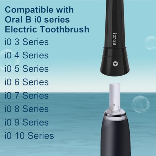 iO Replacement Heads Compatible with Oral B IO 2/3/4/5/6/7/8/9/10 Series Electric Toothbrush,Compatible with Oral B io Series Toothbrush Heads with Medium Bristles,Black