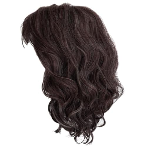 GABOR Fancy Chic Mid-Lenth Layered Tousled Bob Wig by Hairuwear, Average Cap - Dark Brown