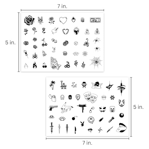 Los Vatos Finger and Face Temporary Tattoos - Chicano Cholo Chola Finger Tattoos For Men and Women. Small Cross, teardrop, Gangsta Tears, Thug Prison Fake Tattoos for Halloween, Tatuajes Temporales