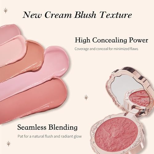 Flower Knows Little Angel Cream Blush,Buildable & Blendable Makeup Blush for cheeks,Soft & Long-lasting,Dusty Mauve Rose Flush for All Skin Tones(04 Rose Ashes,6g)