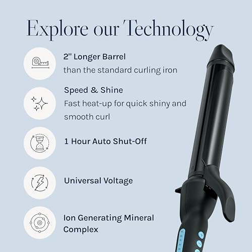 Bio Ionic Long Barrel Styler,Curling Iron with Moisture Heat Technology & NanoIonic MX, Verstatile Curling Wand