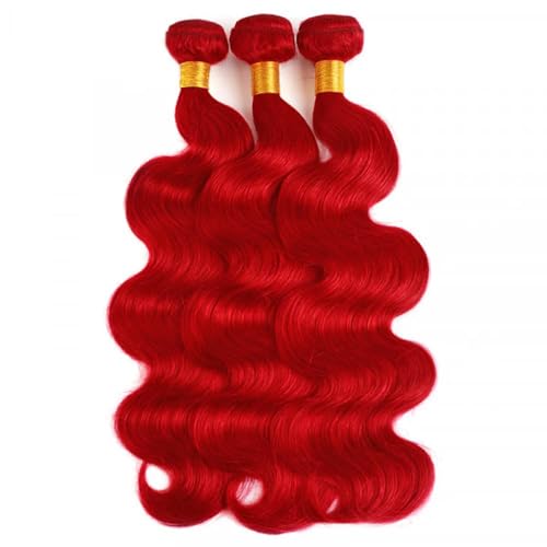 30 30 30 Inch Red Human Hair Bundles Bright Red Body Wave Bundle Peruvian Virgin Hair 3 Bundles Burgundy Body Wave Bundle Hair Weave