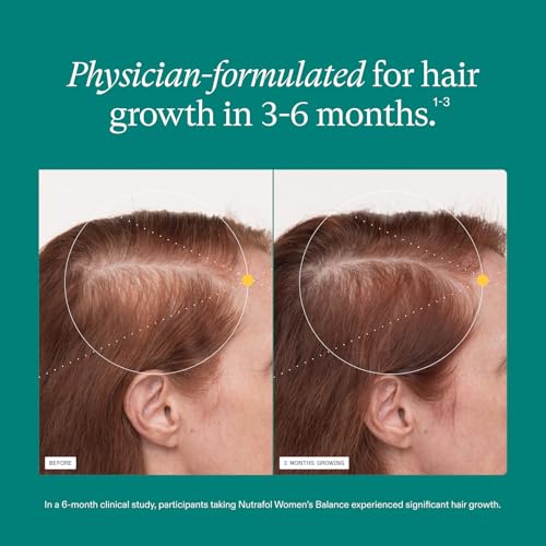 Nutrafol Women's Balance Hair Growth Supplements, for Ages 45+, Clinically Proven for Visibly Thicker Hair and Scalp Coverage, Dermatologist Recommended - 2 Month Supply, 2 Refill Pouches