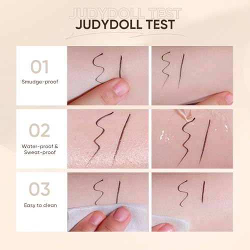 JUDYDOLL Ultra-Fine Liquid Eyeliner - Precision Tip for Flawless Application, Long-Lasting & Smudge-Proof, Quick-Drying, Waterproof, Ideal for Beginners (#01 Black)