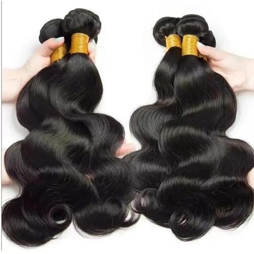 12A Human Hair Bundles 18 20 22 Inch Body Wave 100% Unprocessed Hair 3 bundles Deals Extensions Quick Weave Human Hair Natural Black Color
